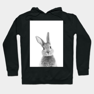 Peek-a-boo Bunny BW Hoodie